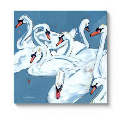 "Swan Lake" canvas by Chelsea McShane Art - main product image for Resin Society
