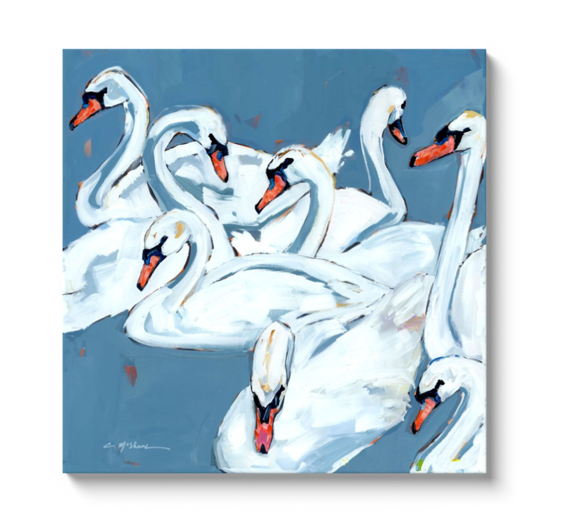 "Swan Lake" canvas by Chelsea McShane Art - main product image for Resin Society
