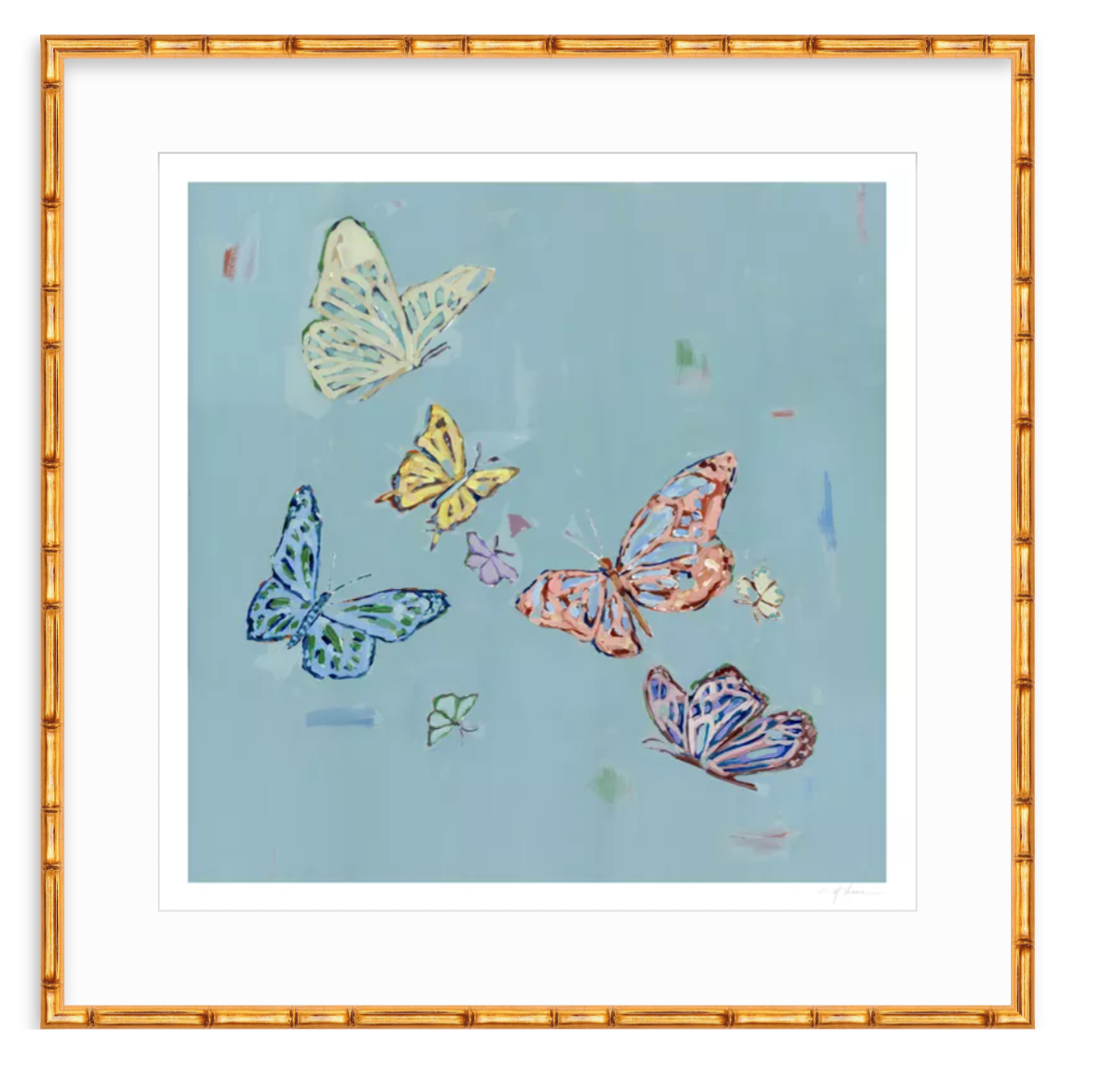Butterfly Love Fine Art Print showing multiple vibrant butterflies in original artwork by Chelsea McShane