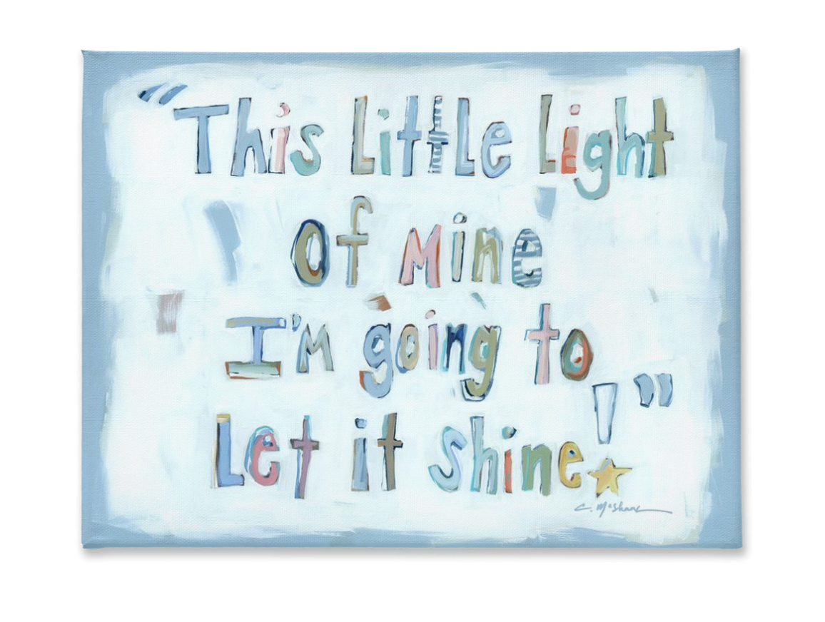 "Light Of Mine" canvas print stretched on wood frame, featuring abstract textured art with bright, diverse colors