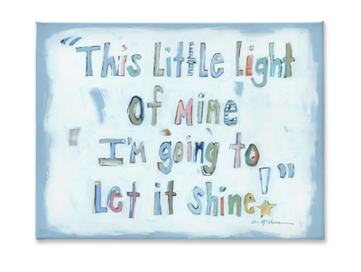 "Light Of Mine" canvas print stretched on wood frame, featuring abstract textured art with bright, diverse colors