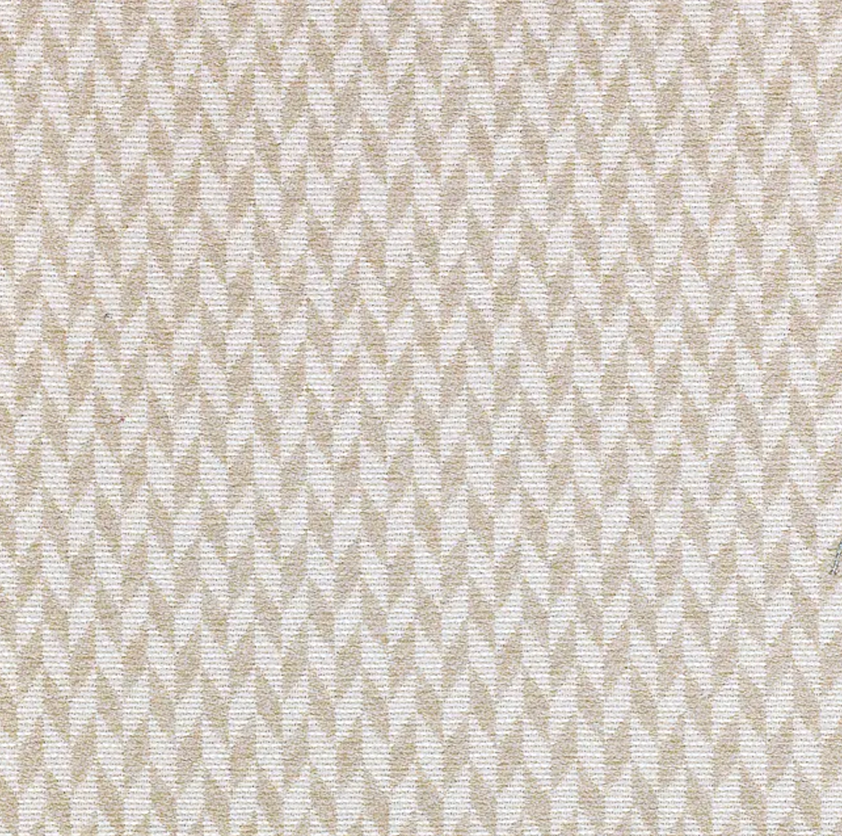 Close-up of tan brown woven fabric with a repeating chevron pattern in natural and tan shades