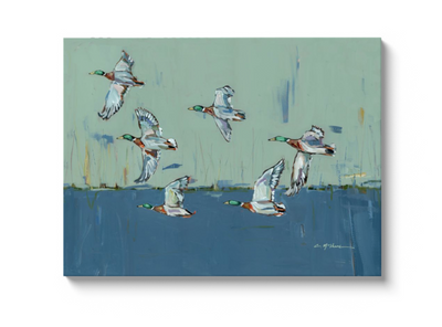 "Moody Mallards" on canvas by Chelsea McShane Art - main product image for Resin Society