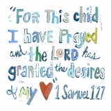 1st Samuel 1:27 Fine Art Print showing abstract composition with soft pink and blue tones