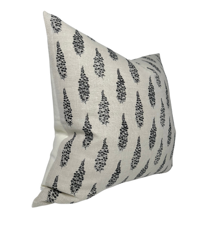 Hollyhock Pillow Cover in Jet, McLaurin + Piercy Textiles