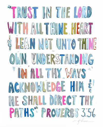 Proverbs 3: 5-6 Pink Bible Verse Fine Art Print