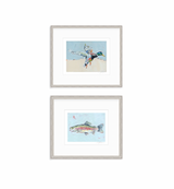 Shore Searching Mallard And Fish Fine Art Print