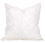 Cadiz Pillow Cover in blush color featuring printed fabric front and ivory linen back