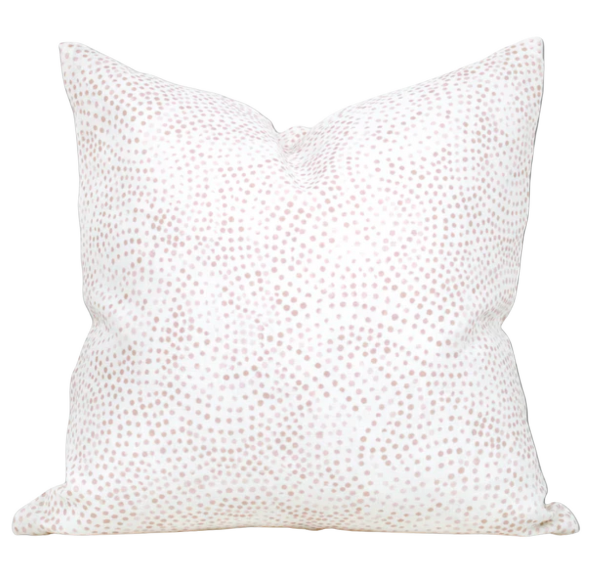 Cadiz Pillow Cover in blush color featuring printed fabric front and ivory linen back