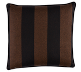 Hemlock woven pillow cover in Java brown with visible stripe pattern and natural linen back option