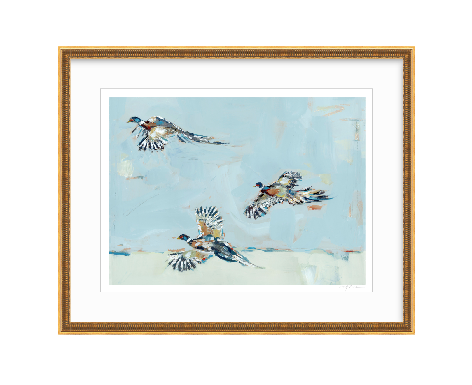 Chelsea McShane Art's Pheasantly Surpised Pheasant fine art print showing a detailed pheasant with rich colors