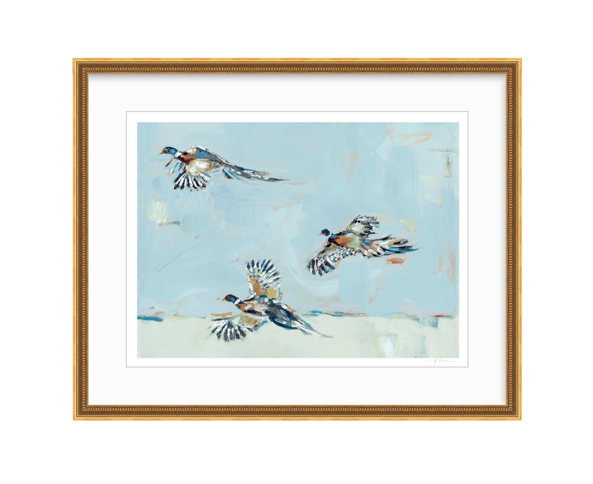 Chelsea McShane Art's Pheasantly Surpised Pheasant fine art print showing a detailed pheasant with rich colors