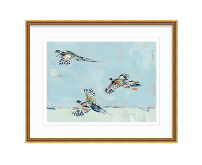 Chelsea McShane Art's Pheasantly Surpised Pheasant fine art print showing a detailed pheasant with rich colors