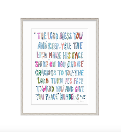 Numbers 6: 24-26 Pink Bible Verse Fine Art Print