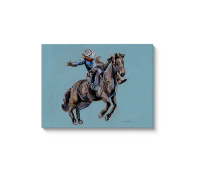 "Rodeo Cowboy" on canvas by Chelsea McShane Art - main product image for Resin Society
