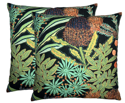 Protea Performance Pillow Cover in Black, Thibaut Pillows