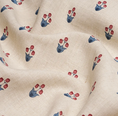 Moira Floral Pillow Cover in Red + Blue, Schumacher Textiles