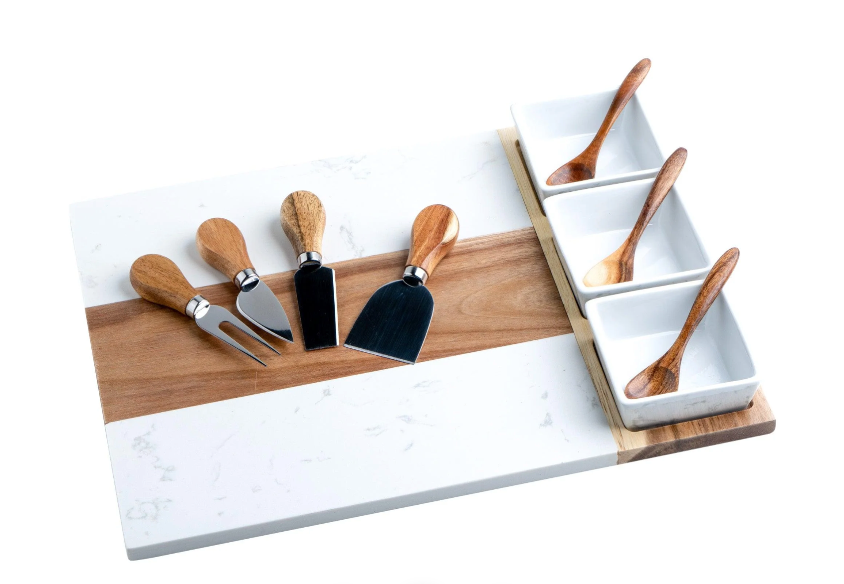 Marble Charcuterie Board Set – Luxurious Marble & Acacia Wood by workboots&glasses - main product image for Resin Society
