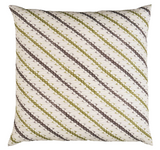 Ronnie Pillow Cover in green linen fabric with ivory linen backing
