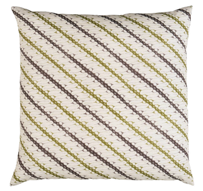 Ronnie Pillow Cover in green linen fabric with ivory linen backing