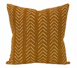Chevron Print Mudcloth Pillow Cover in Brown front pattern detail