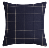Bancroft Wool Pillow Cover in Navy Blue with navy linen backing