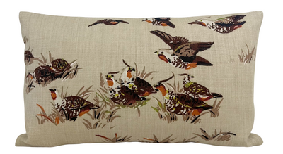 Pointers Covey Pillow Cover in tan brown front and ivory linen back