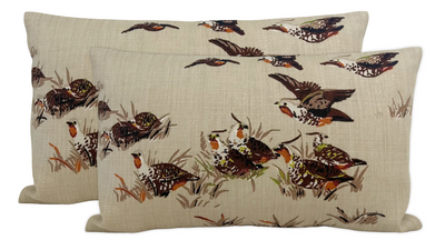 Pointers Covey Pillow Cover in Tan Brown, Schumacher Textiles