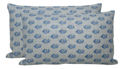 Rajmata Pillow Cover in Mist Indigo, Peter Dunham Textiles