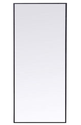 Mirror Bella 180x60cm with thin black aluminum frame leaning against a patterned wall