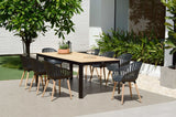 Portals Dark 9 Piece Carver Rectangular Dining Set by LifestyleGarden US - main product image for Resin Society
