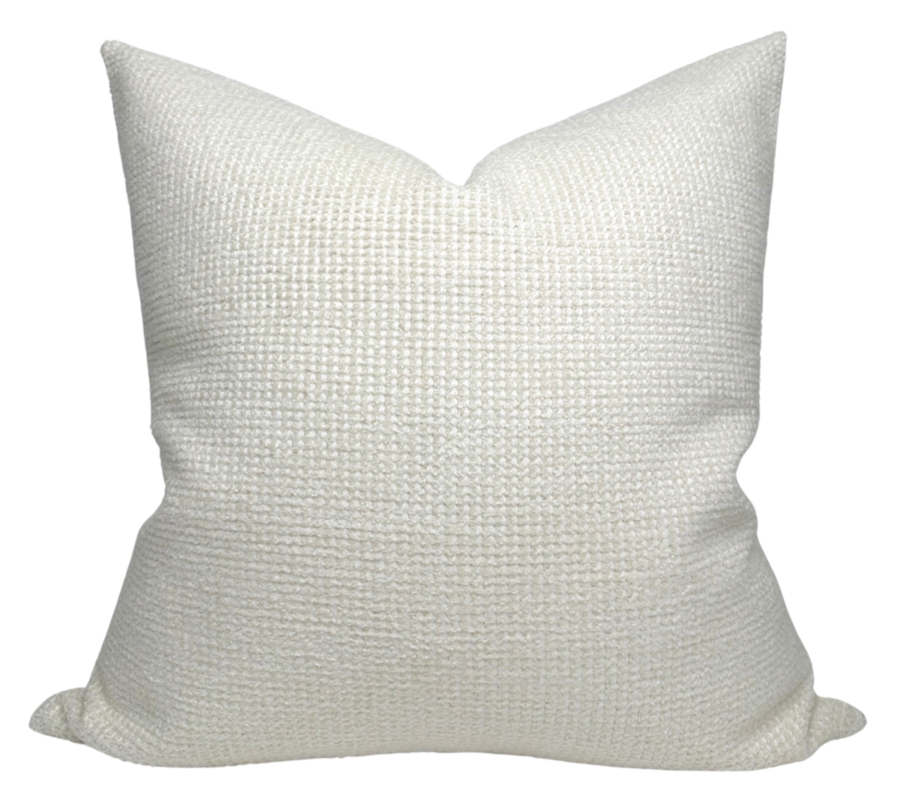 Tides Pillow Cover in Seashell showing textured front and ivory linen back fabric