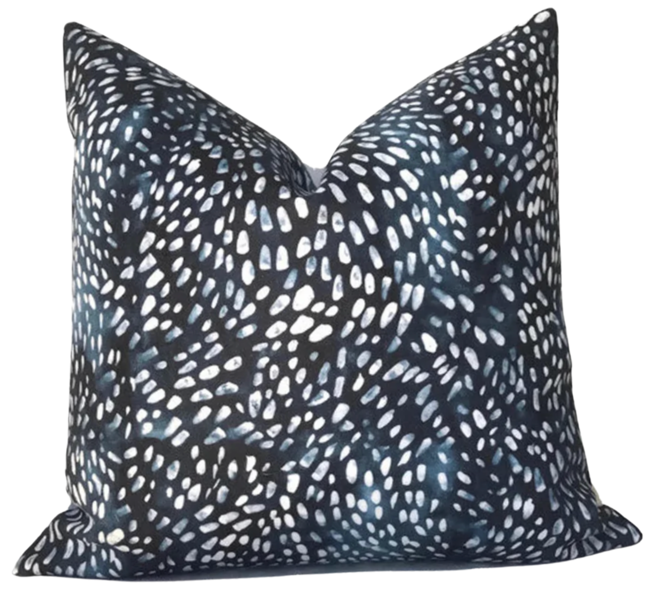 Speckled Pillow Cover in Navy Blue with ivory linen backing by Rebecca Atwood Textiles