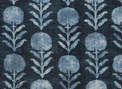 Zinnia Pillow Cover in Indigo Blue, McLaurin + Piercy Textiles