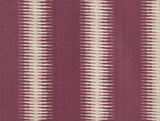 Pillow cover fabric with vertical ikat pattern featuring maroon background and repeating cream jagged stripes, creating a traditional woven texture effect.