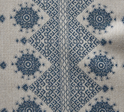 Carmania Pillow Cover in Indigo on Natural, Peter Dunham Textiles