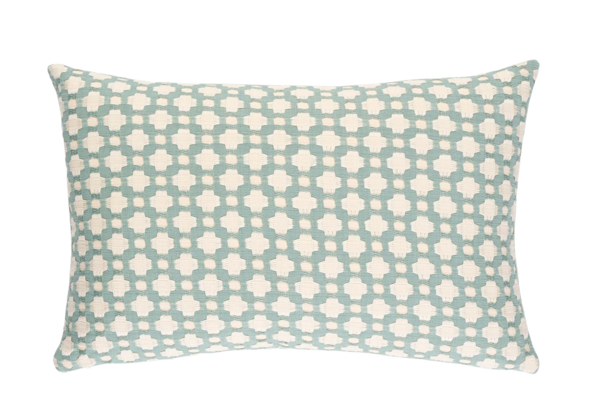 Betwixt Pillow Cover in Water featuring woven fabric front and ivory linen back
