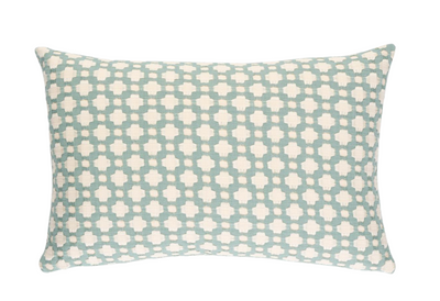 Betwixt Pillow Cover in Water featuring woven fabric front and ivory linen back