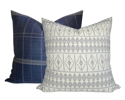 Souk Pillow Cover in Onyx Indigo, Indoor Outdoor Pillows, Peter Dunham Textiles