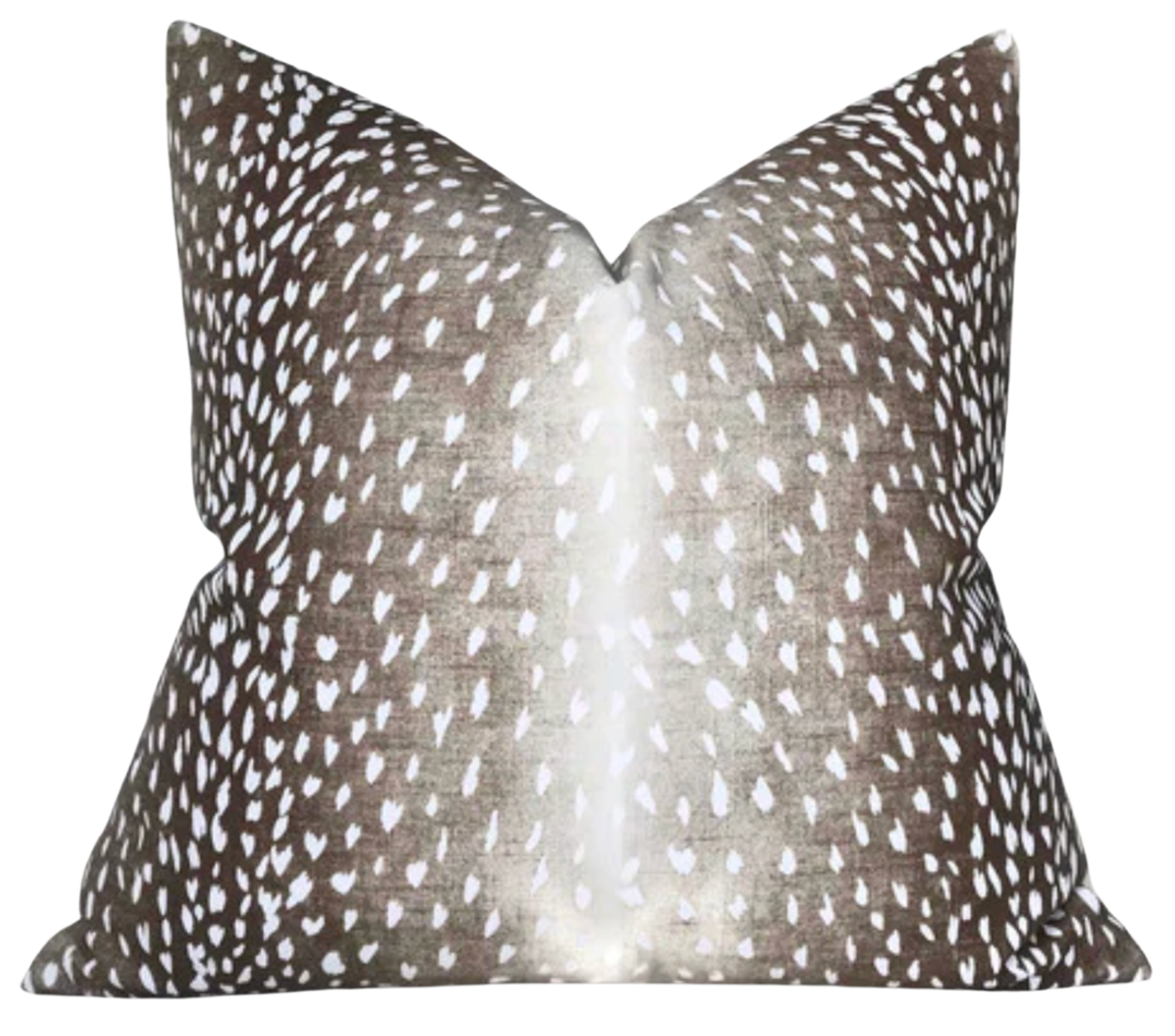 Antelope Pillow Cover in Dark Brown displayed on a seating area