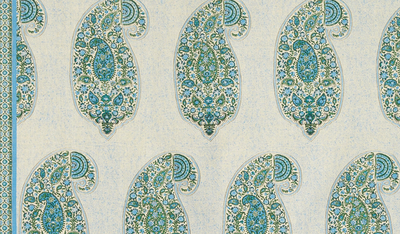 Isfahan Paisley Pillow Cover in Blue Green, Peter Dunham Textiles