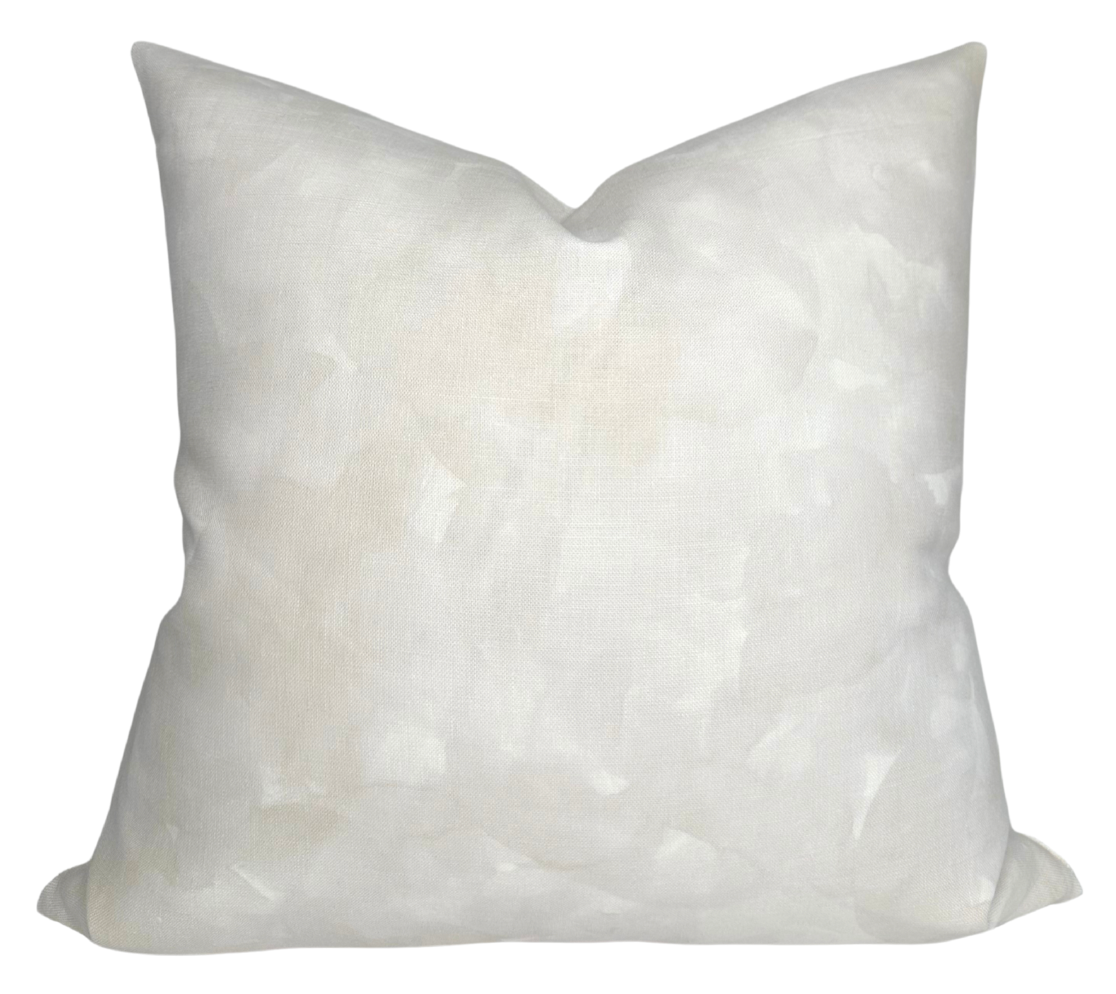 Casablanca Pillow Cover in Pearl with Casablanca printed fabric front and ivory linen back