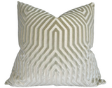 Vanderbilt Pillow Cover with greige velvet front and ivory back fabric