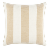 Ketley Stripe Pillow Cover in Natural from DEKOWE showing woven front fabric and ivory back performance fabric