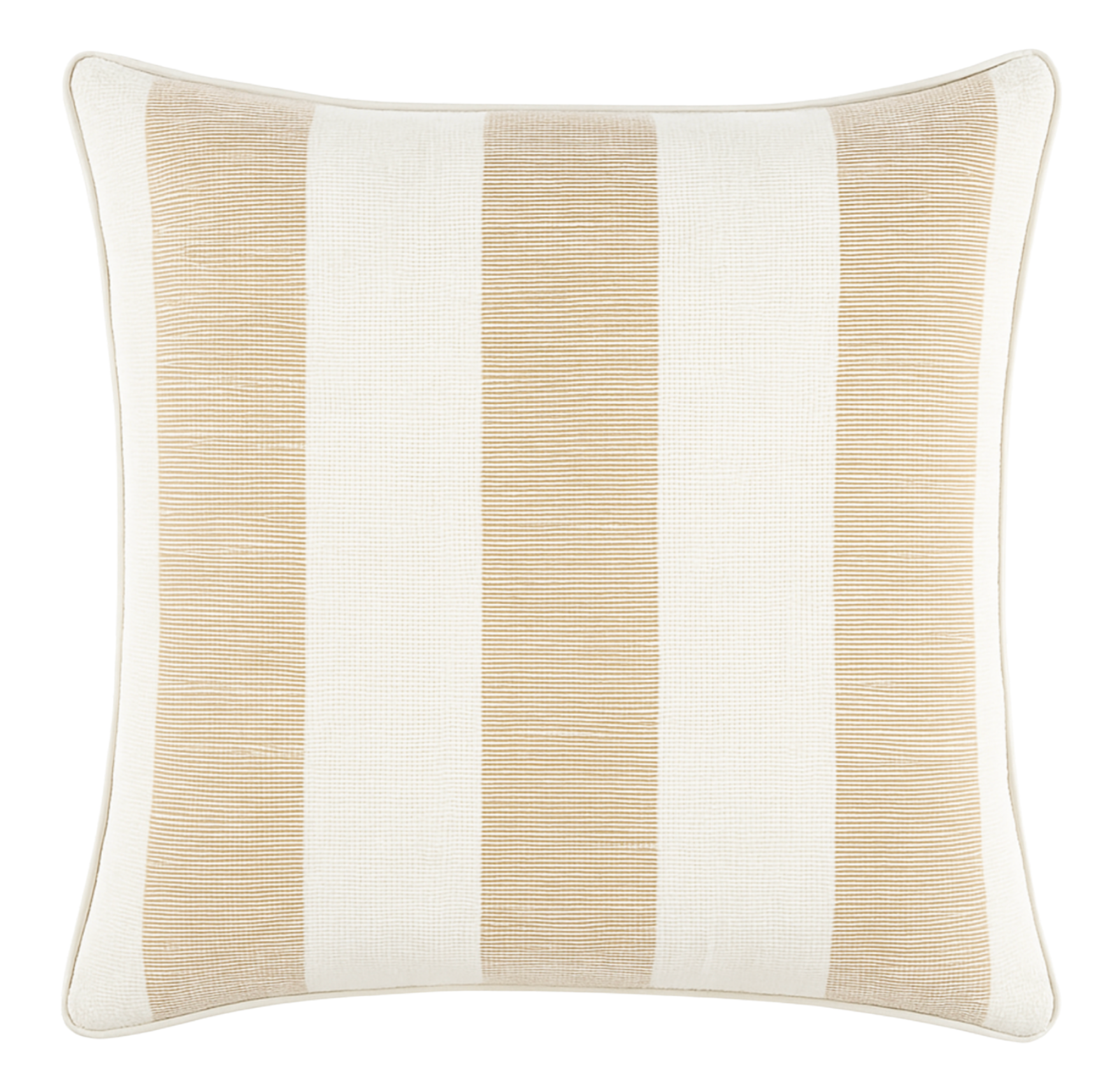 Ketley Stripe Pillow Cover in Natural from DEKOWE showing woven front fabric and ivory back performance fabric