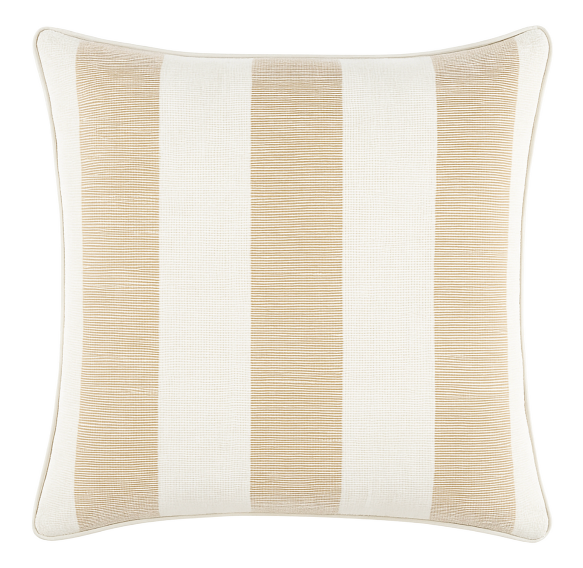 Ketley Stripe Pillow Cover in Natural from DEKOWE showing woven front fabric and ivory back performance fabric
