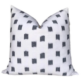 Rex Pillow Cover in natural front fabric and ivory linen back fabric