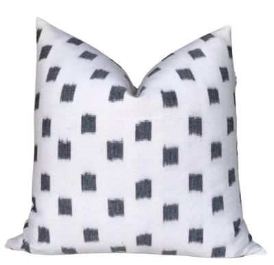 Rex Pillow Cover in natural front fabric and ivory linen back fabric