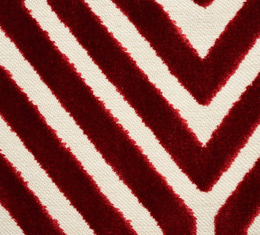Vanderbilt Velvet Pillow Cover in Garnet Red, Schumacher Textiles by DEKOWE