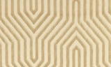 Close-up of Vanderbilt Pillow Cover fabric in greige featuring a textured geometric pattern of nested hexagons and vertical lines creating a three-dimensional effect.
